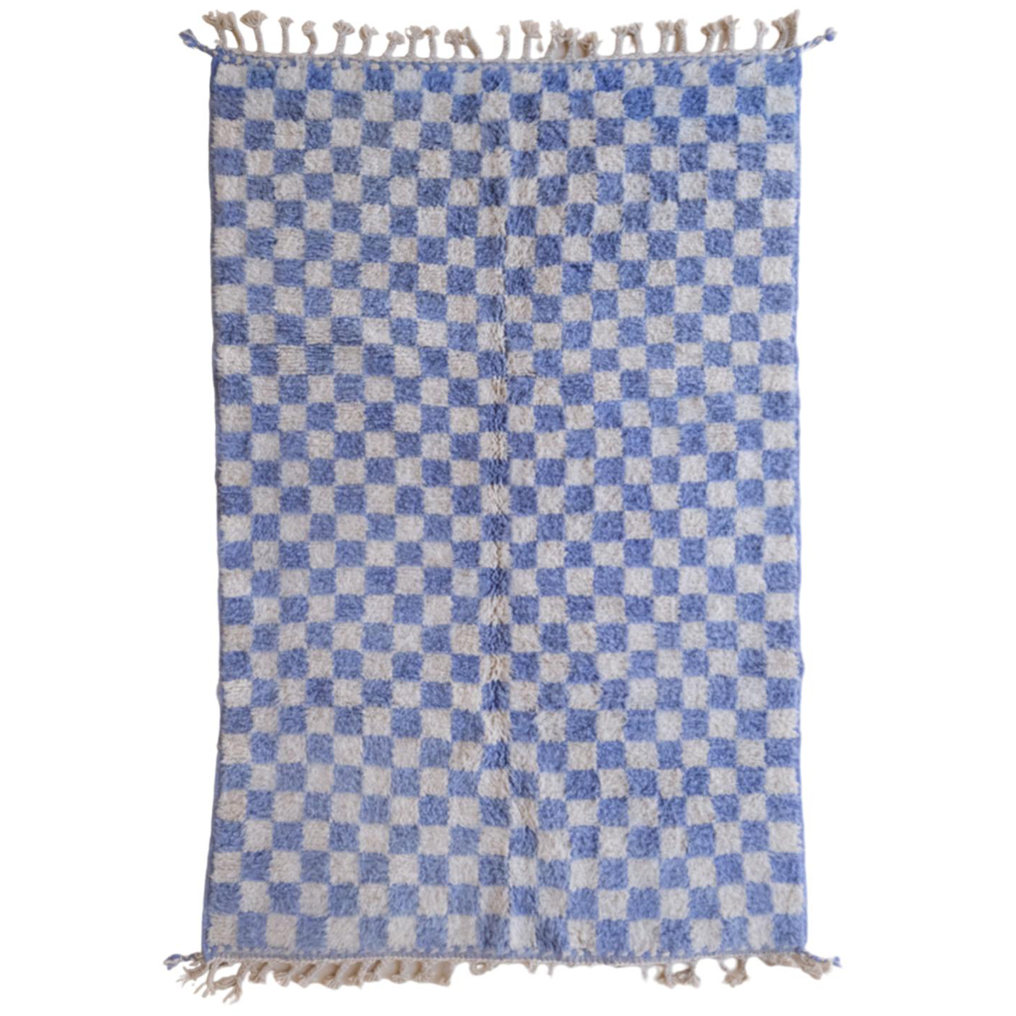 Moroccan custom rug from Beni Ourain, Wool and Thread, Blue