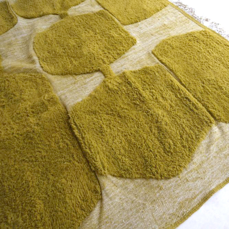Moroccan custom rug from Beni Ourain, Wool and Thread, Green