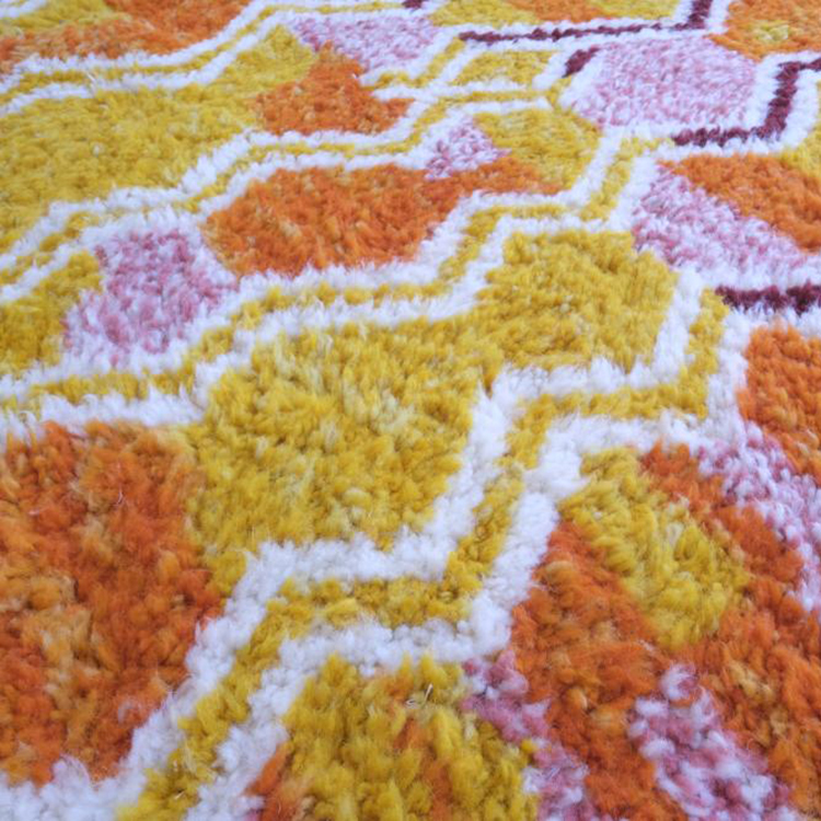 Moroccan custom rug from Beni Ourain, Wool and Thread, Colorful