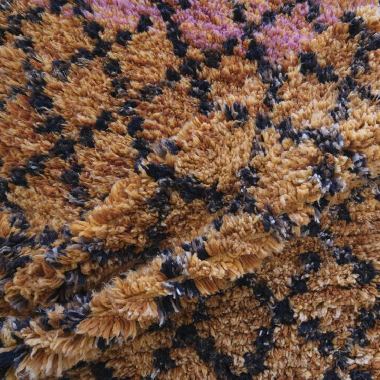 Moroccan custom rug from Beni Ourain, Wool and Thread, Brown