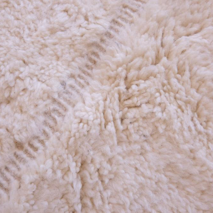 Moroccan custom rug from Beni Ourain, Wool and Thread, White