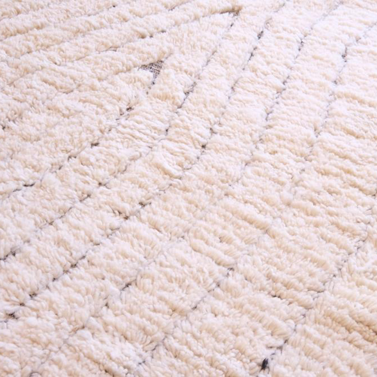 Moroccan custom rug from Beni Ourain, Wool and Thread, White