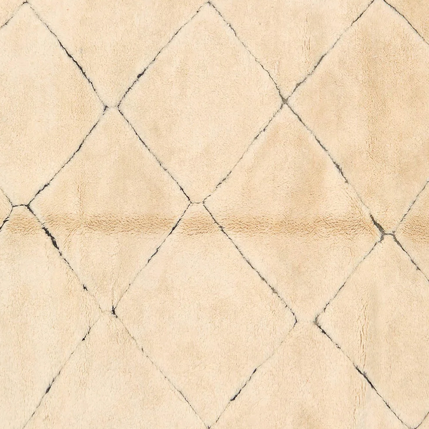 Moroccan custom rug from Beni Ourain, Wool and Thread, Off-white