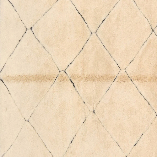 Moroccan custom rug from Beni Ourain, Wool and Thread, Off-white