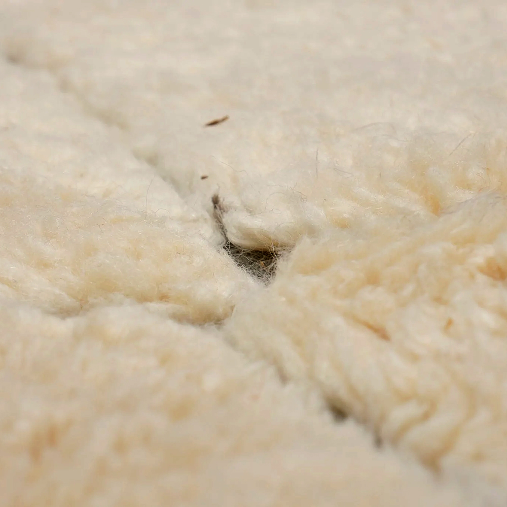 Moroccan custom rug from Beni Ourain, Wool and Thread, Off-white