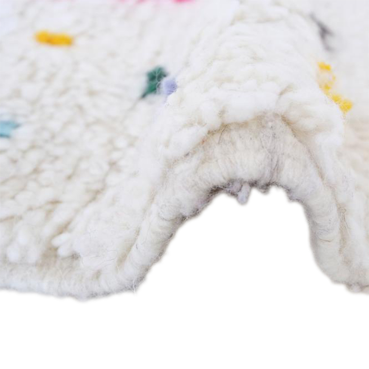 Moroccan custom rug from Beni Ourain, Wool and Thread, Colorful