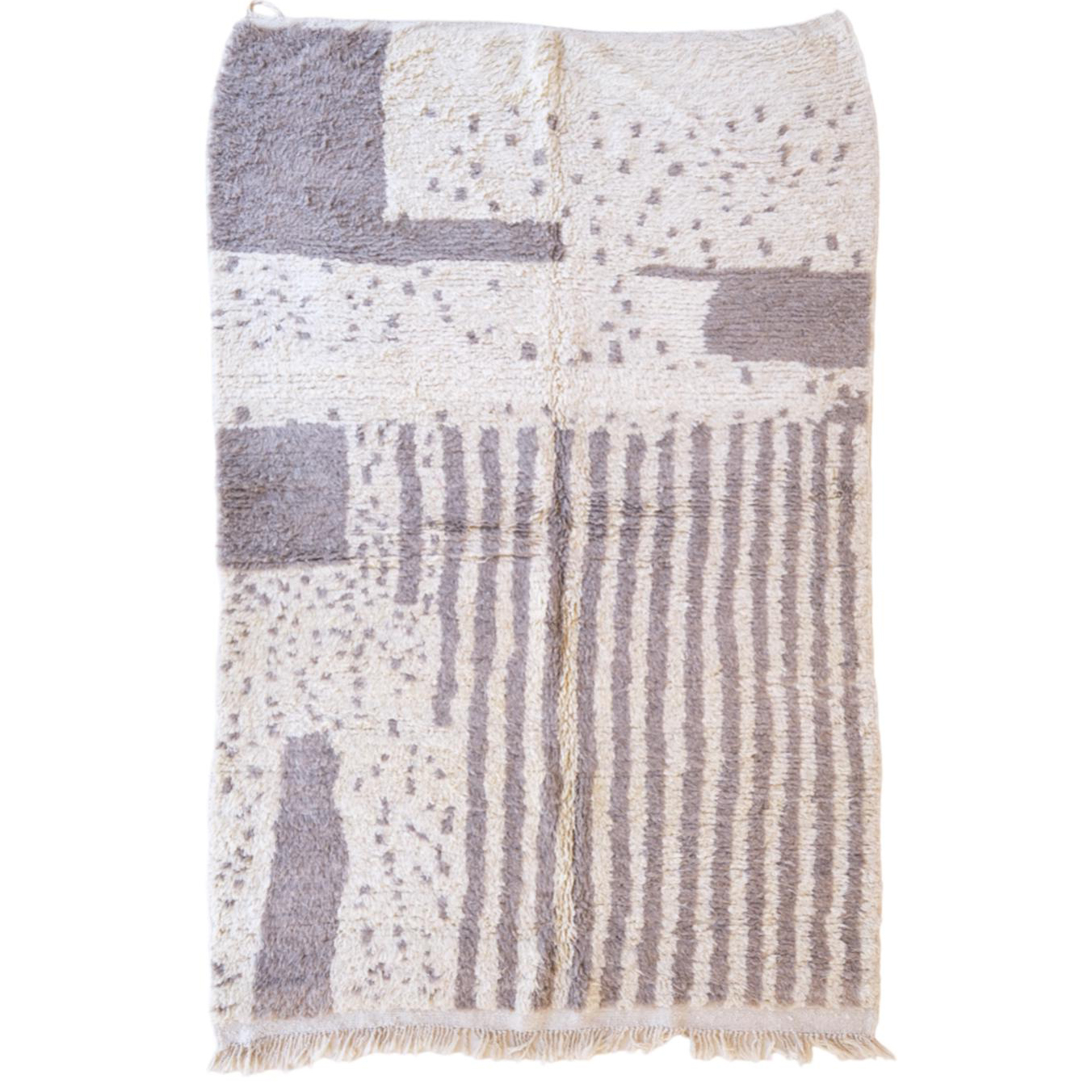 Moroccan custom rug from Beni Ourain, Wool and Thread, Gray
