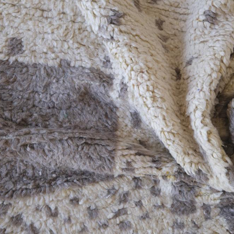 Moroccan custom rug from Beni Ourain, Wool and Thread, Gray