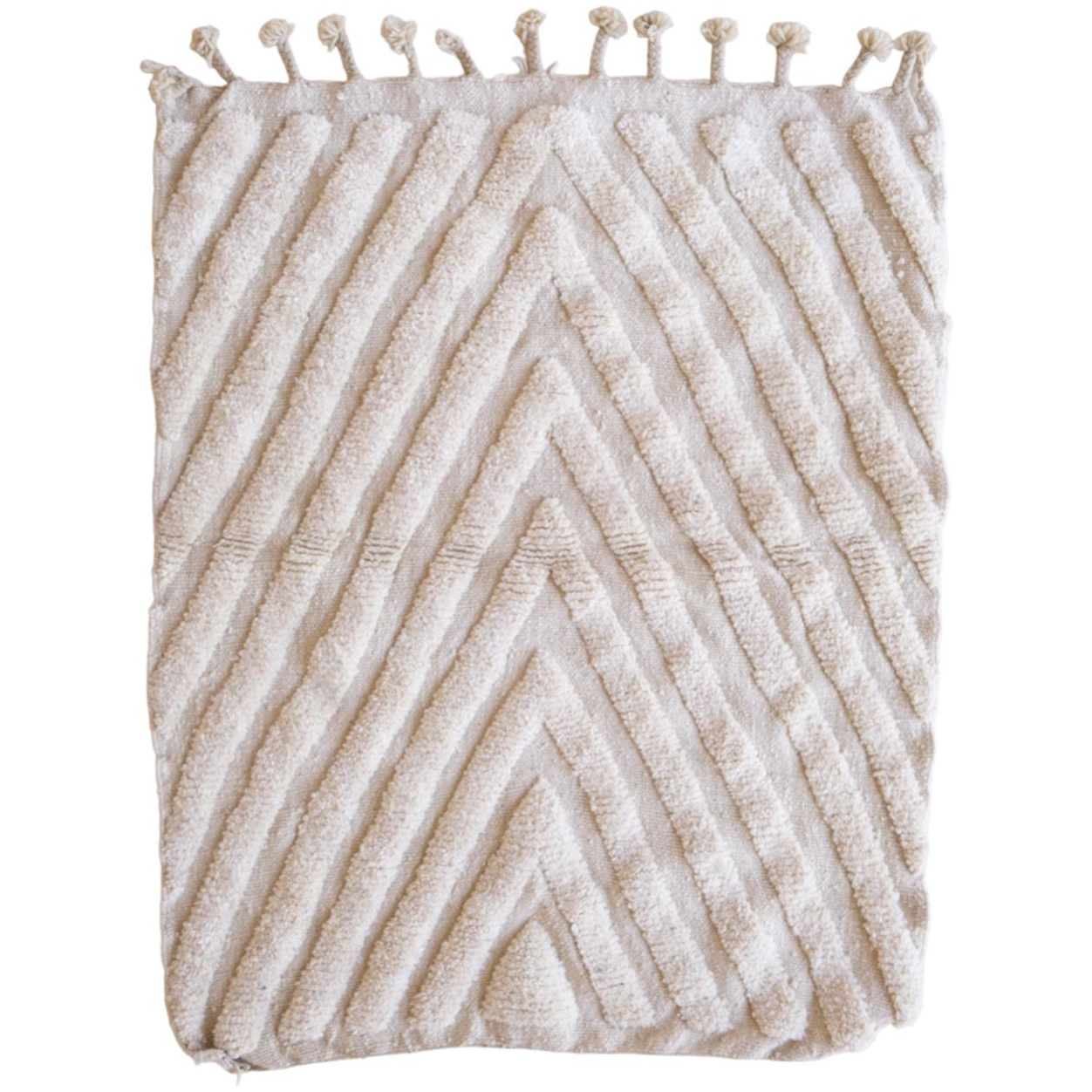 Moroccan custom rug from Beni Ourain, Wool and Thread, White