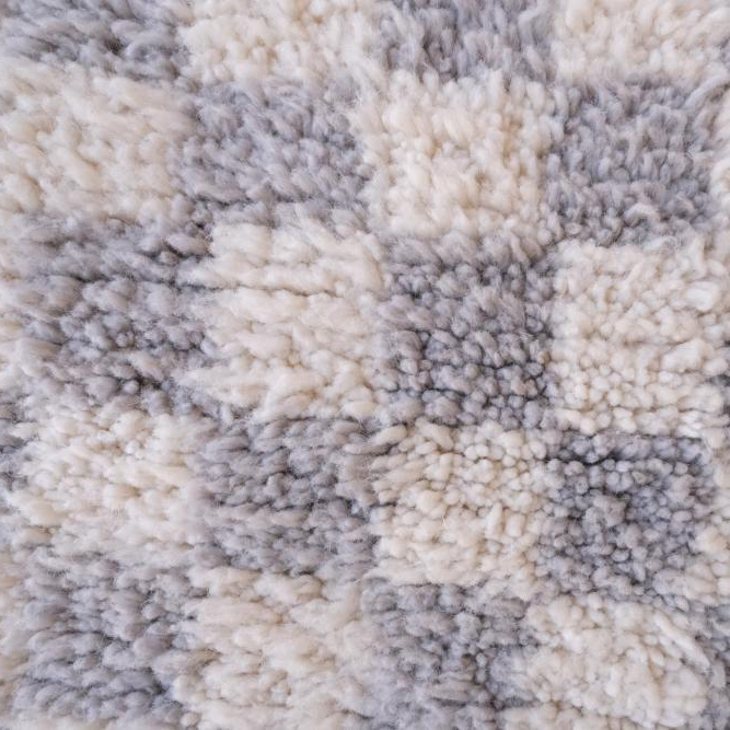 Moroccan custom rug from Beni Ourain, Wool and Thread, Gray