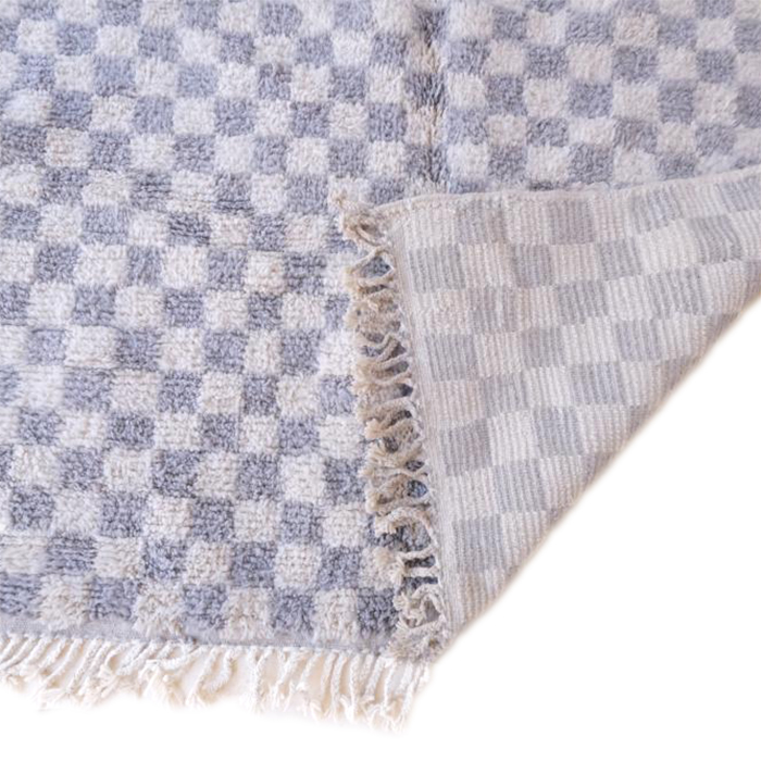 Moroccan custom rug from Beni Ourain, Wool and Thread, Gray