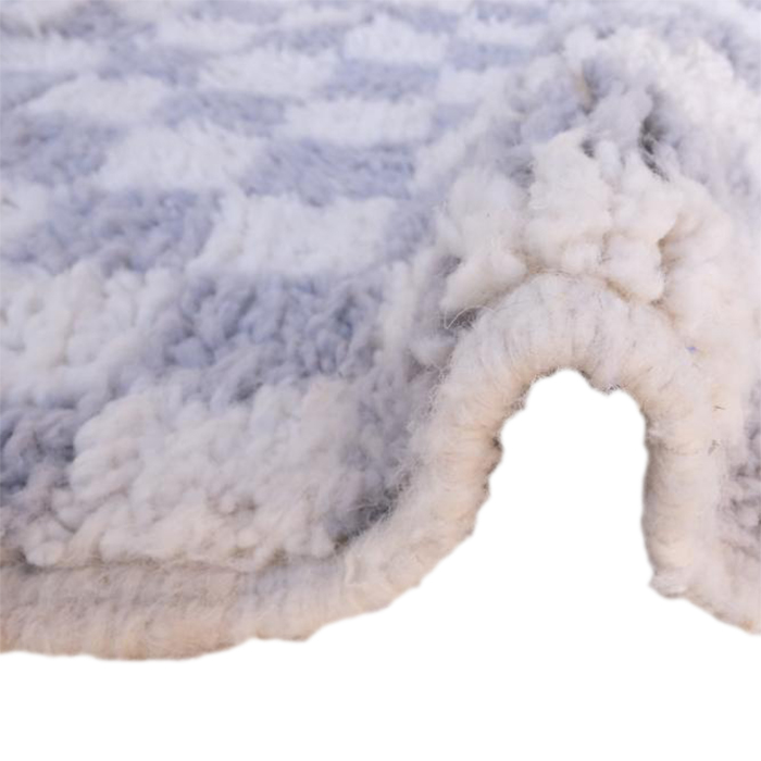 Moroccan custom rug from Beni Ourain, Wool and Thread, Gray