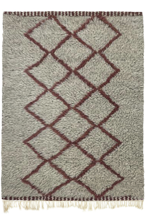 Elegance Red on Gray Rug 4530