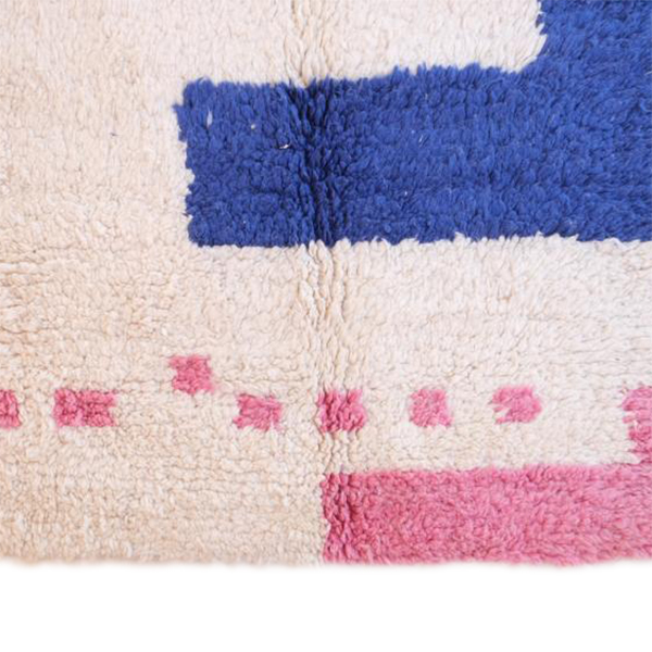 Moroccan custom rug from Beni Ourain, Wool and Thread, Colorful