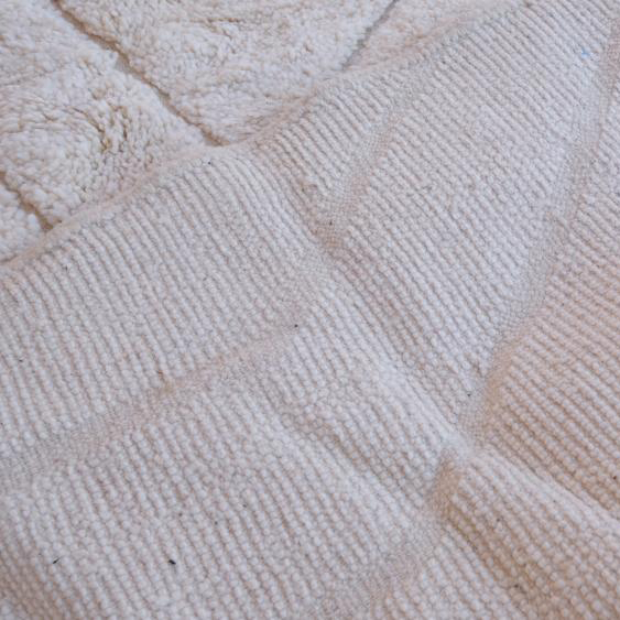 Moroccan custom rug from Beni Ourain, Wool and Thread, White