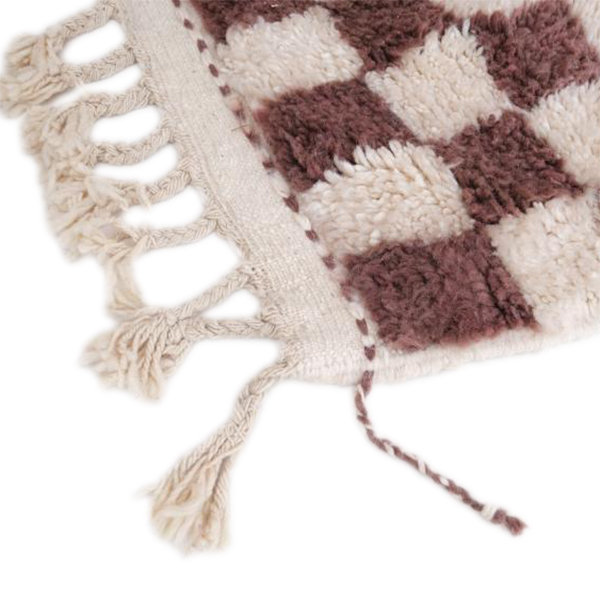 Moroccan custom rug from Beni Ourain, Wool and Thread, Brown