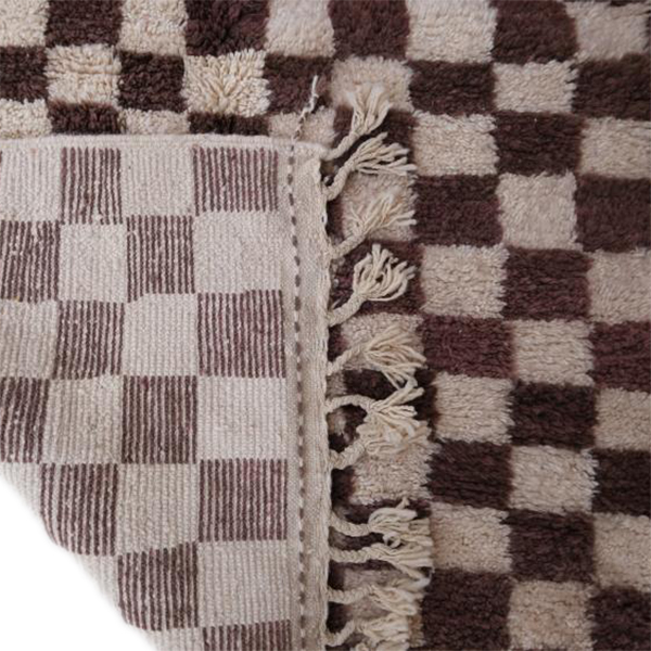 Moroccan custom rug from Beni Ourain, Wool and Thread, Brown