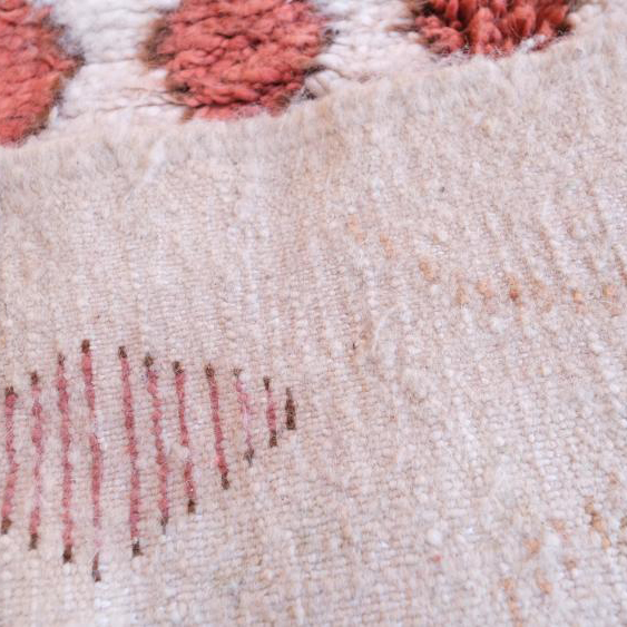 Moroccan custom rug from Beni Ourain, Wool and Thread, White