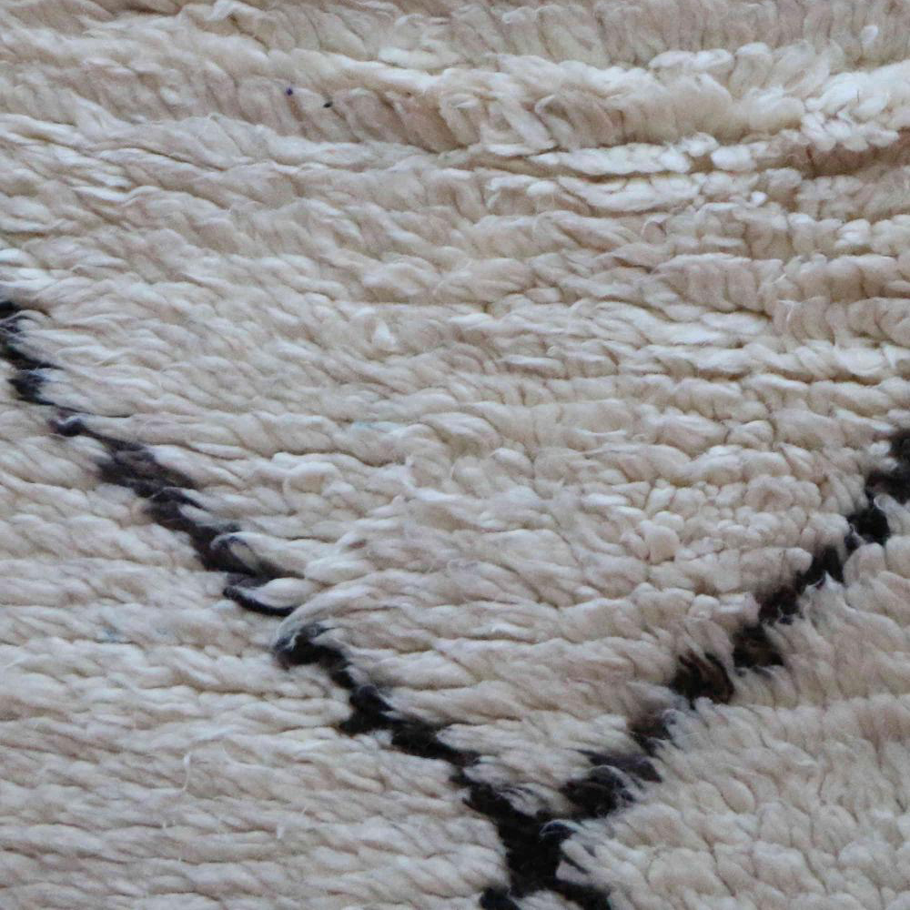 Moroccan custom rug from Beni Ourain, Wool and Thread, White