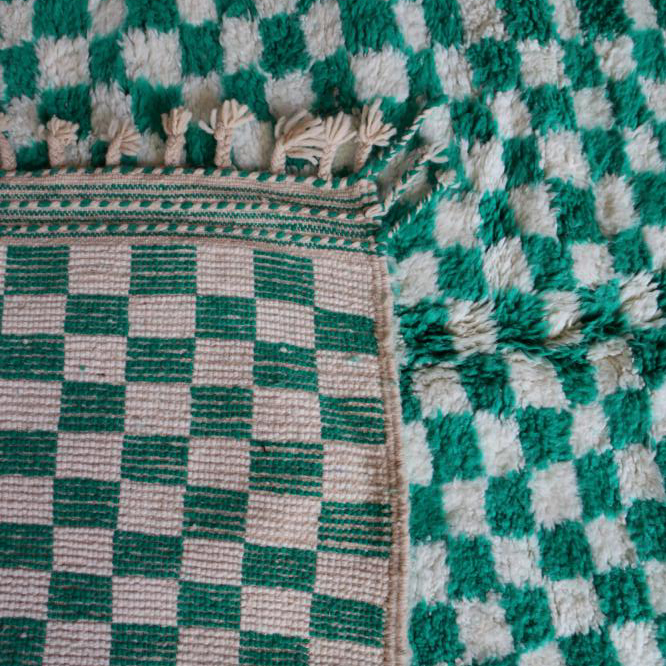 Green Checkered Rug 4566