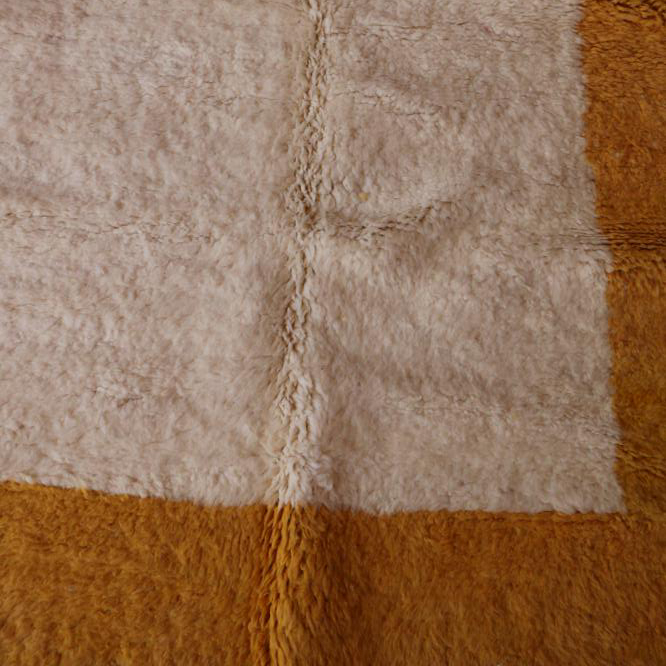 Moroccan custom rug from Beni Ourain, Wool and Thread, Yellow