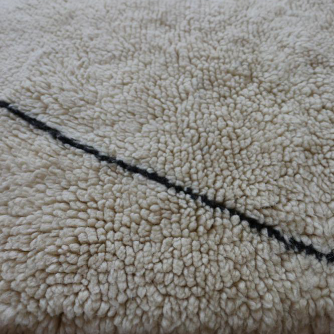 Moroccan custom rug from Beni Ourain, Wool and Thread, Off-white