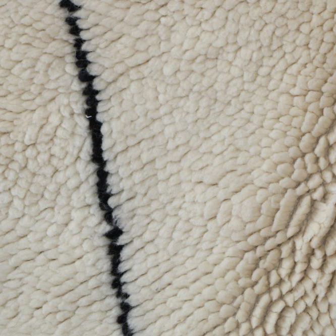 Moroccan custom rug from Beni Ourain, Wool and Thread, Off-white