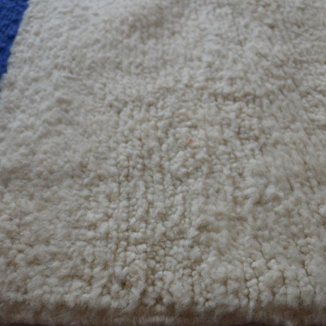 Moroccan custom rug from Beni Ourain, Wool and Thread, White