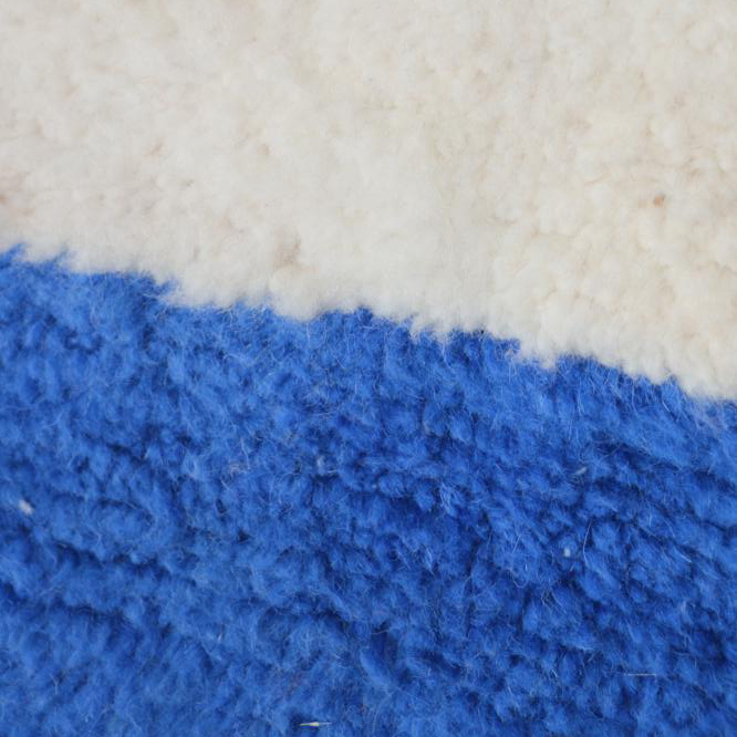 Moroccan custom rug from Beni Ourain, Wool and Thread, White