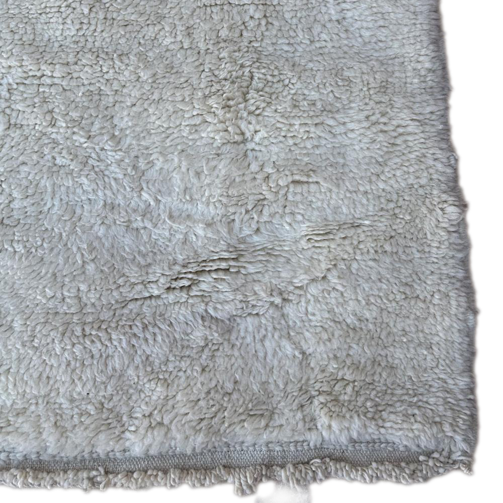 Moroccan custom rug from Beni Ourain, Wool and Thread, White