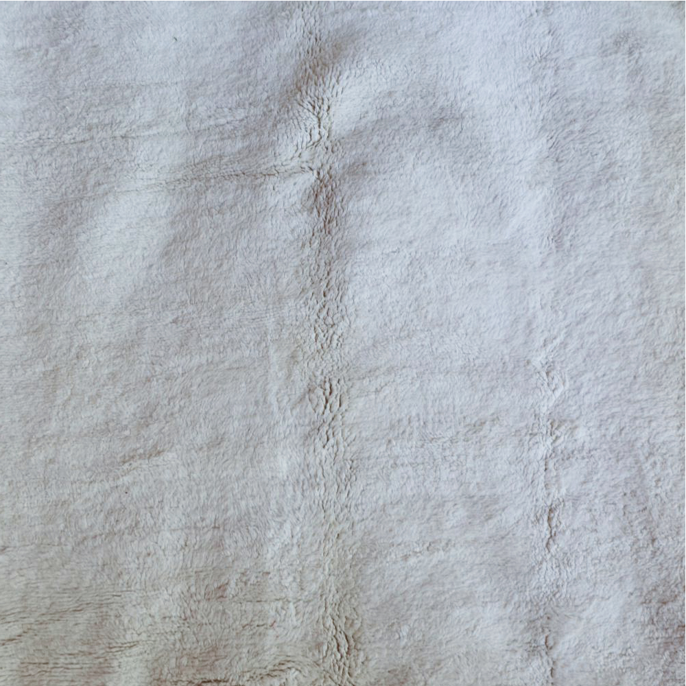 Moroccan custom rug from Beni Ourain, Wool and Thread, White
