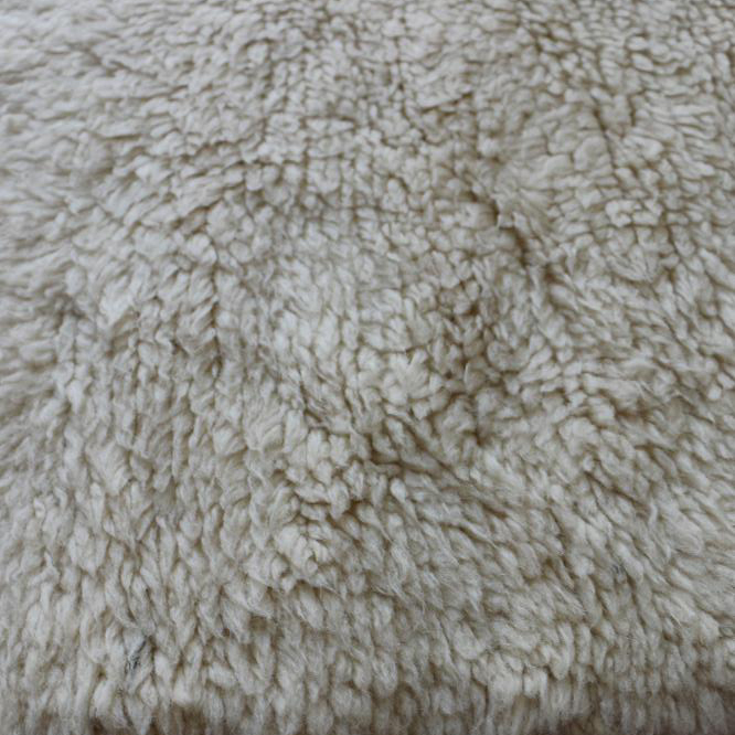 Moroccan custom rug from Beni Ourain, Wool and Thread, White