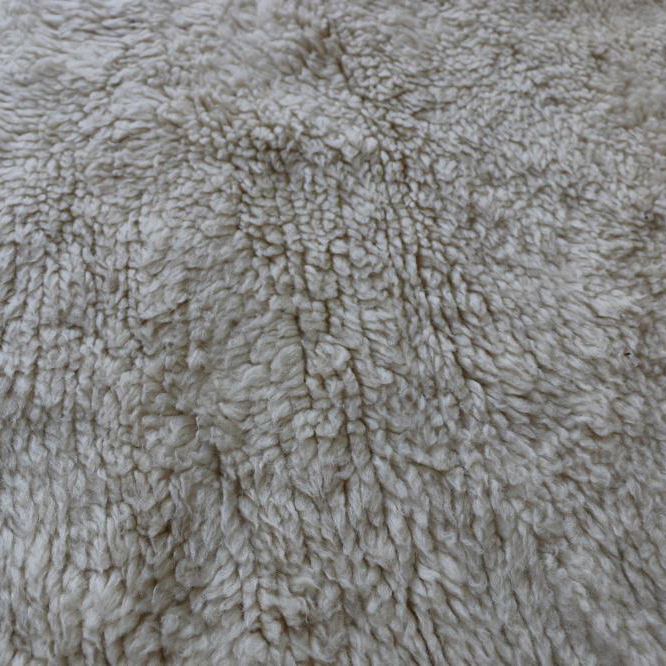 Moroccan custom rug from Beni Ourain, Wool and Thread, White