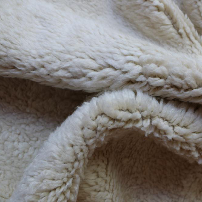 Moroccan custom rug from Beni Ourain, Wool and Thread, White