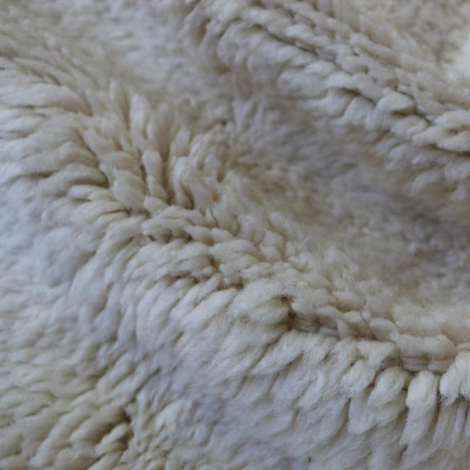 Moroccan custom rug from Beni Ourain, Wool and Thread, White