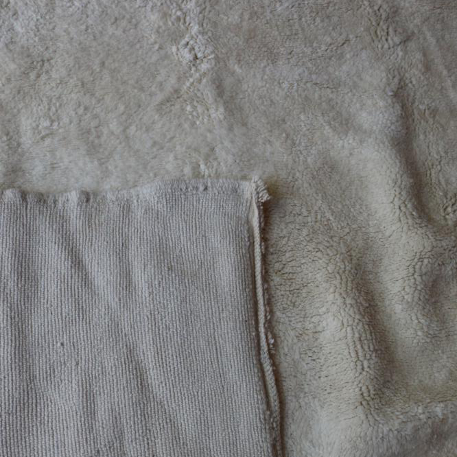 Moroccan custom rug from Beni Ourain, Wool and Thread, White