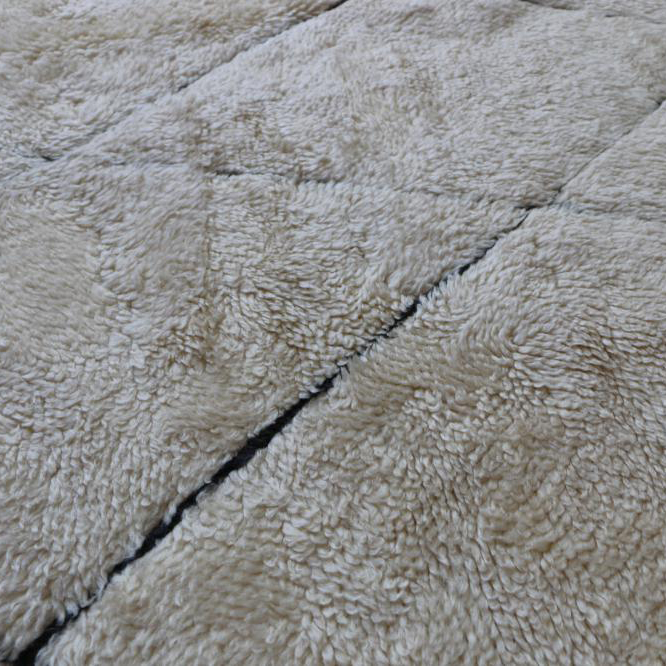 Moroccan custom rug from Beni Ourain, Wool and Thread, White