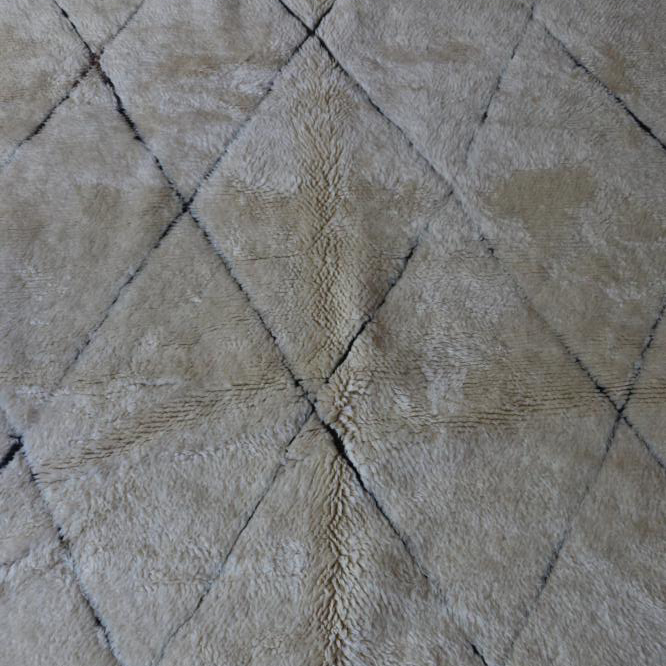 Moroccan custom rug from Beni Ourain, Wool and Thread, White