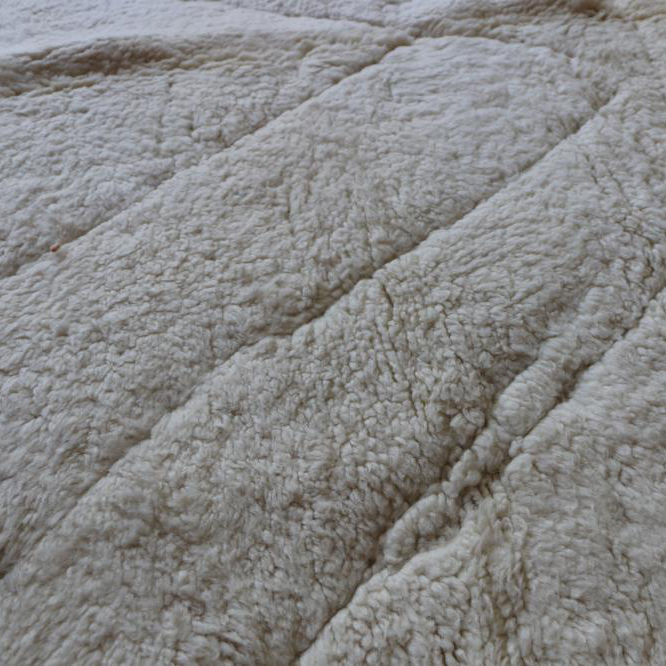 Moroccan custom rug from Beni Ourain, Wool and Thread, White