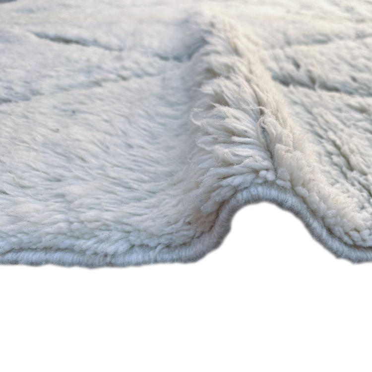 Moroccan custom rug from Beni Ourain, Wool and Thread, black and white
