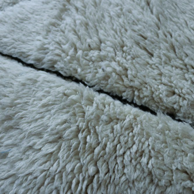 Moroccan custom rug from Beni Ourain, Wool and Thread, black and white