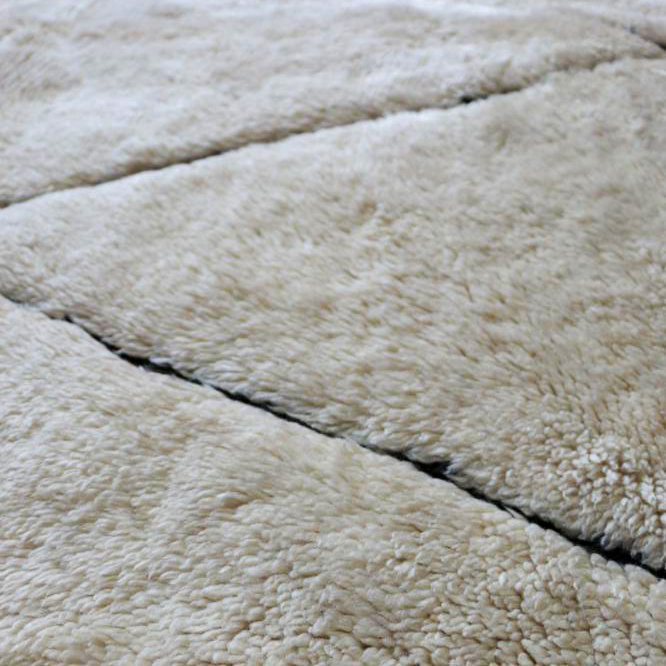 Moroccan custom rug from Beni Ourain, Wool and Thread, black and white