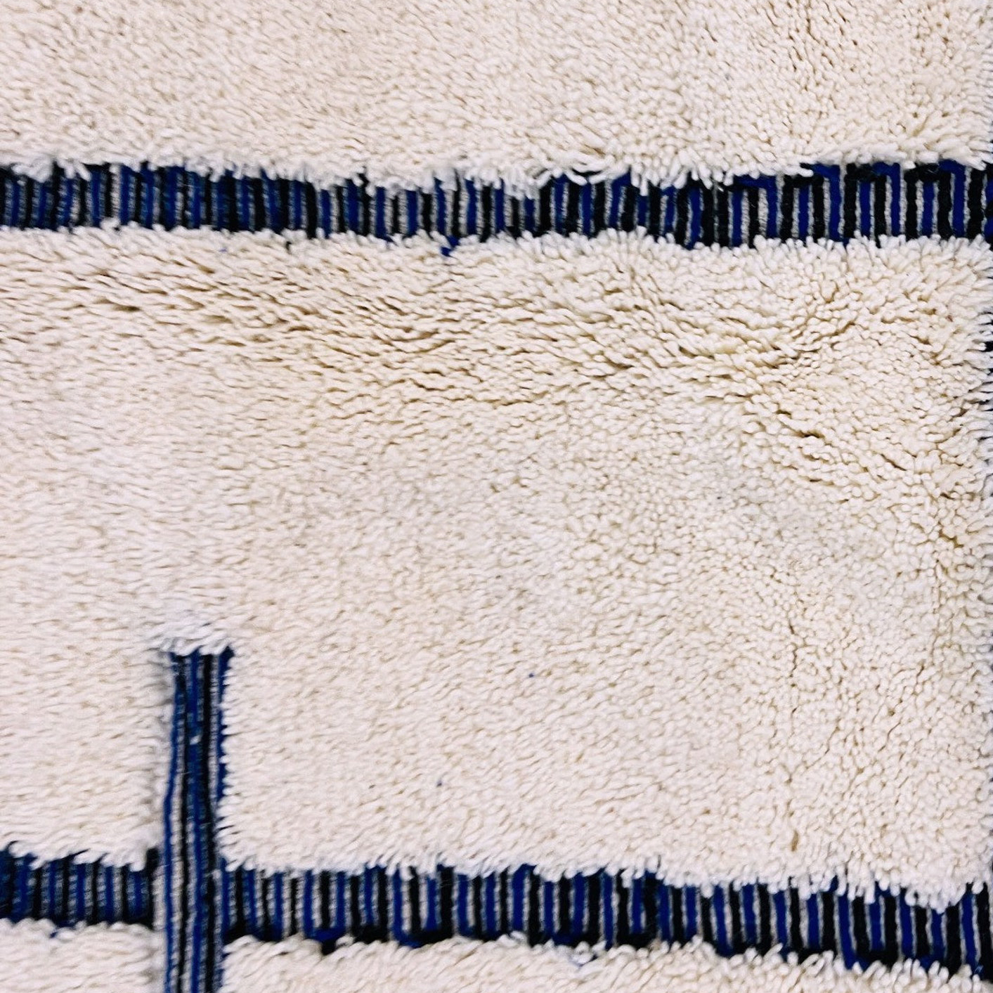 Moroccan custom rug from Beni Ourain, Wool, black and white