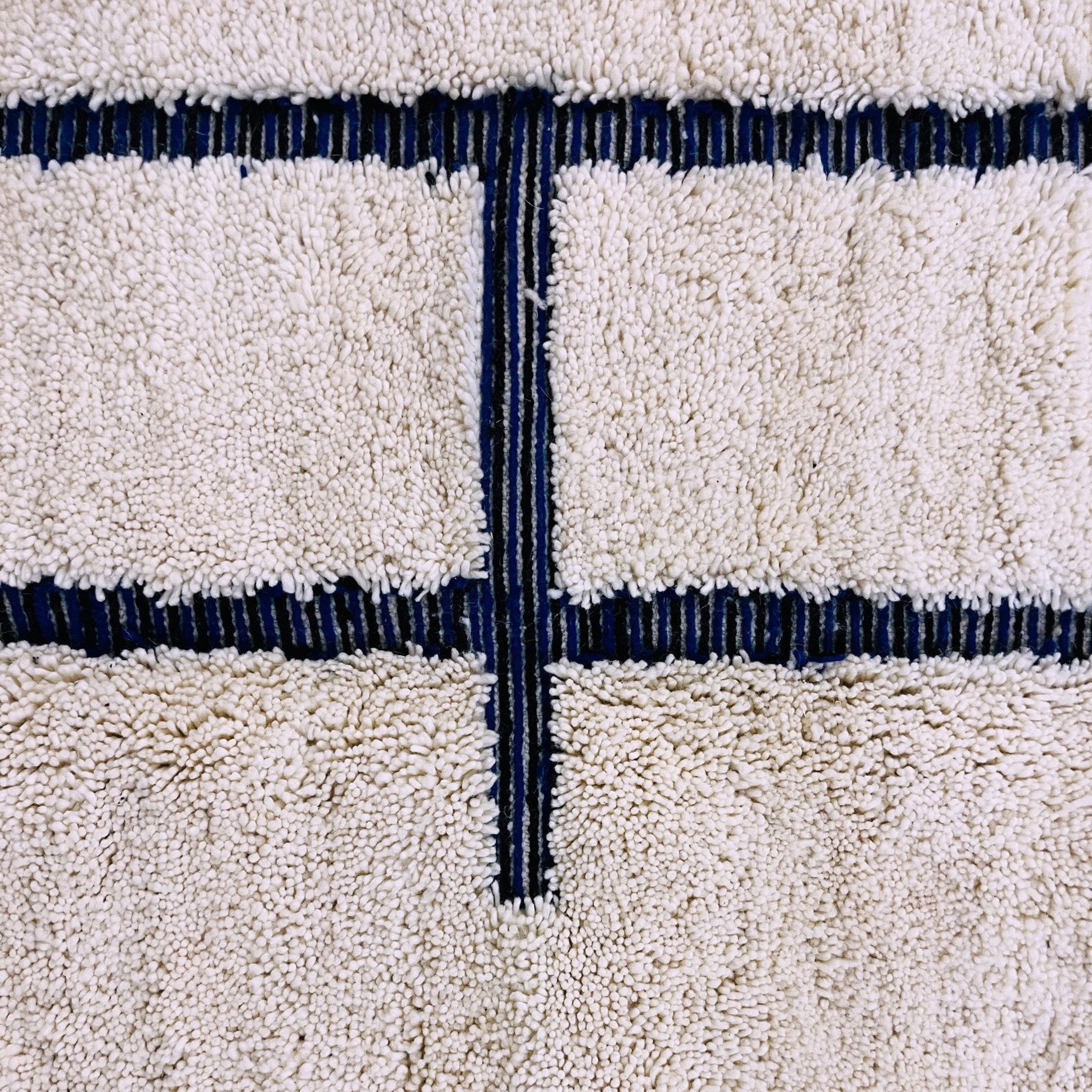 Moroccan custom rug from Beni Ourain, Wool, black and white