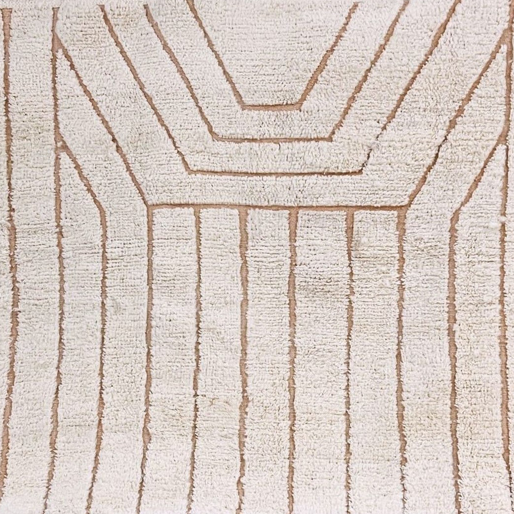 Moroccan custom rug from Beni Ourain, Wool, White