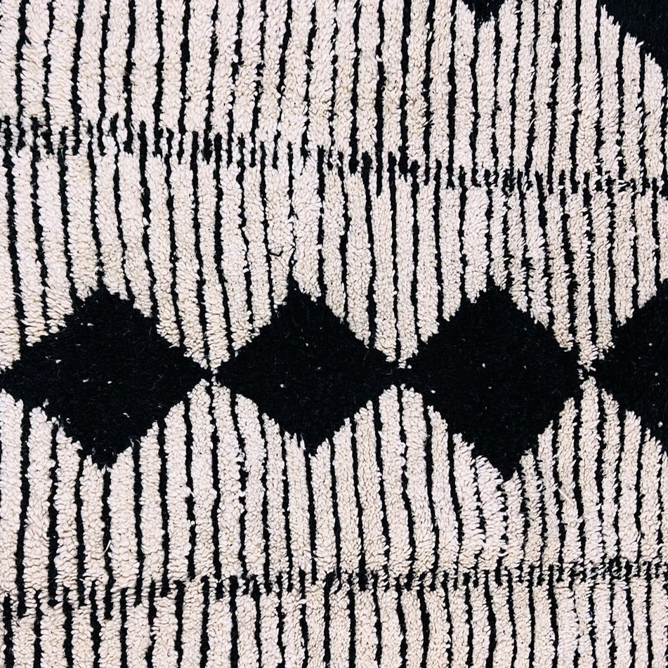 Moroccan custom rug from Beni Ourain, Wool, black and white