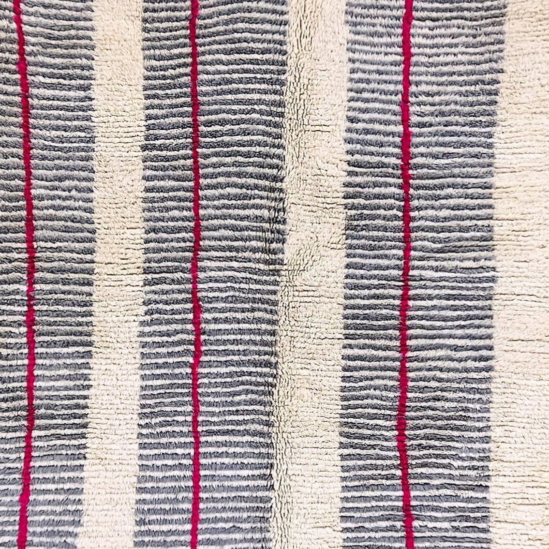 Moroccan custom rug from Beni Ourain, Wool, black and white