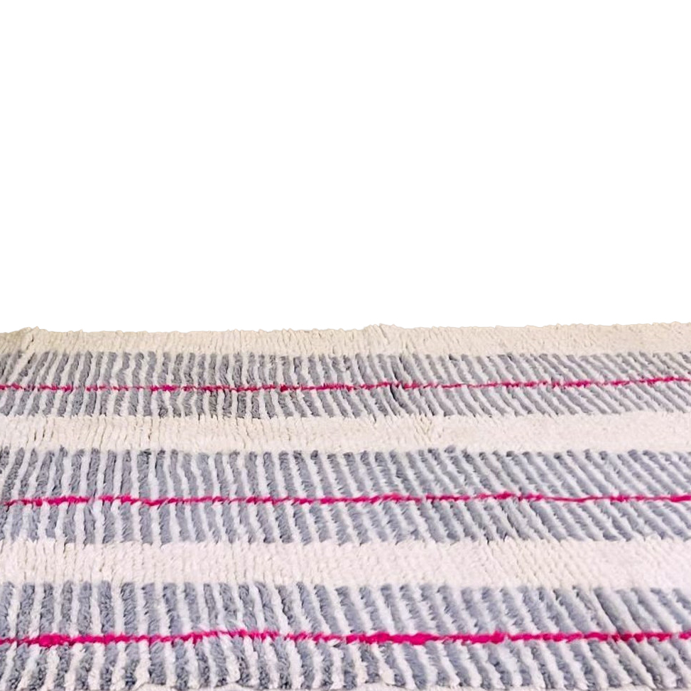 Moroccan custom rug from Beni Ourain, Wool, black and white