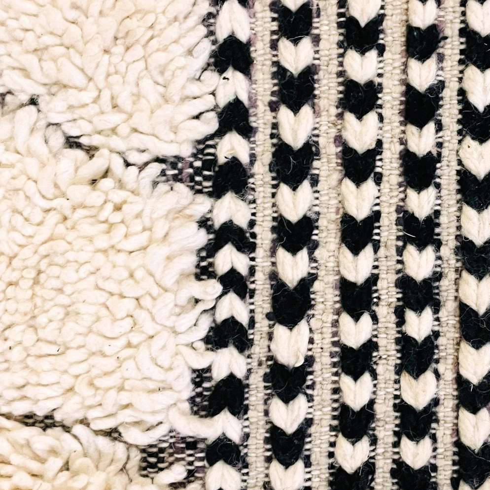 Moroccan custom rug from Beni Ourain, Wool, Off-white