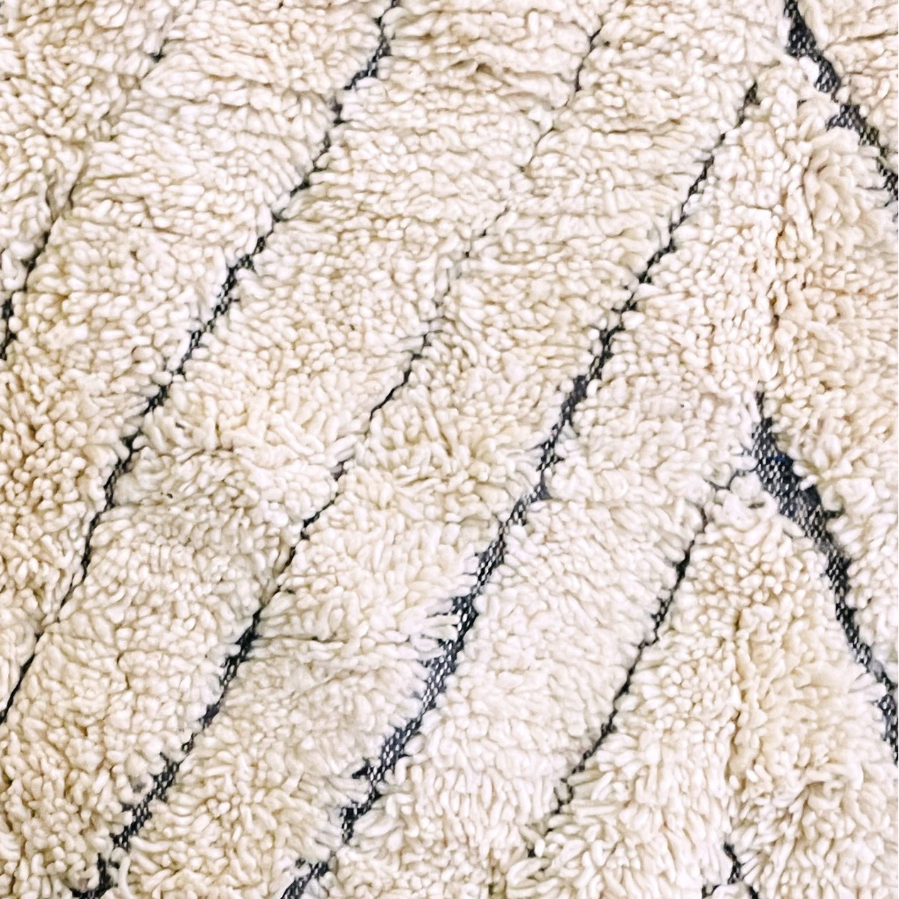 Moroccan custom rug from Beni Ourain, Wool, Off-white